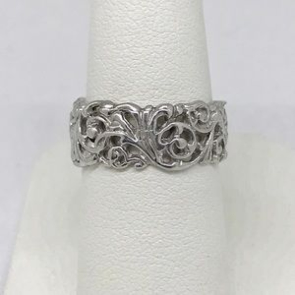 NWT sterling silver .925 filagree band handmade - Picture 6 of 6